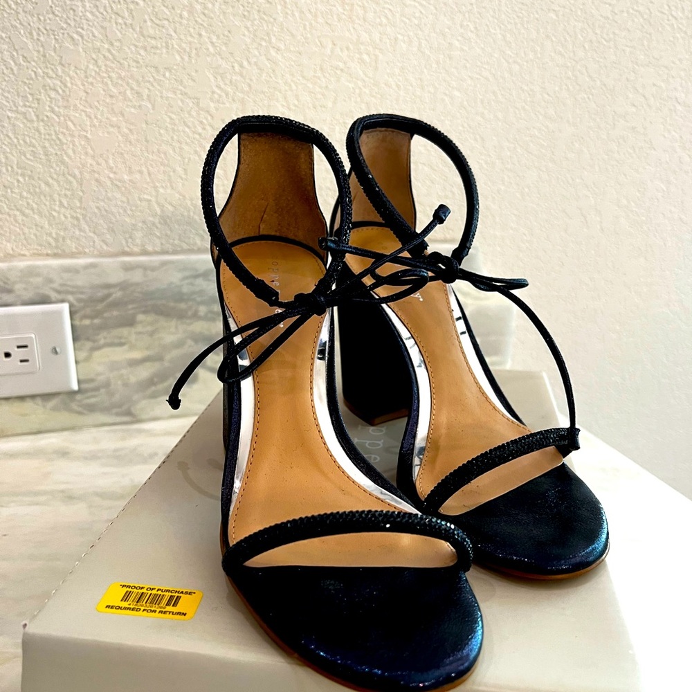 Copper Key Womens Dance Party Seaport Navy Open Toe Ankle Strap Heels Shoes